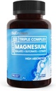 BioEmblem Triple Magnezyum Kompleksi | 300 mg Glycinate, Malate & Citrate | High Abpole Chelated Formula | Vegan, Non-GMO, Gluten-Free | 90 Capsules