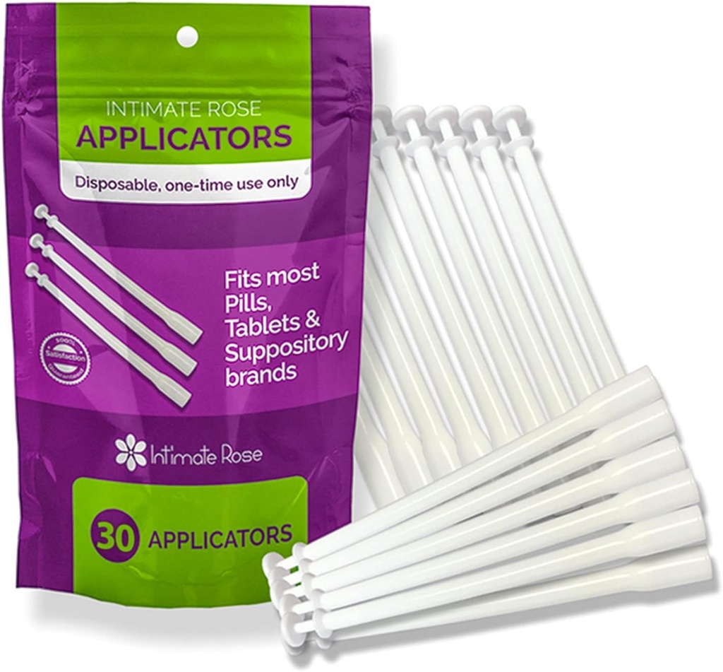Intimate Rose 30 Kont Vaginal Suppository Applicators, Bireysel olarak sarsıldı, Tek kullanımlık Applicator - Fits Most Boric Acid Suppositories and More, from, Pack of 30