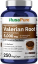 NusaPure Valerian Root 20:1 Ekstraksiyon, 250 mg Veggie Caps, 250 Kont, Vegan, Non-GMO, Bioperine