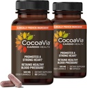 CocoaVia Cardio Health Supplement, 60 Gün, 500 mg Cocoa Flavanols, Support Heart Health, Boost Nitrik Oksit, Blood Circulation, Energy, Vegan, Dark Chocolate, 120 Capsules