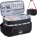 BAGSFY Travel Medicine Bag Organizer, Medical Bag Boş, Ev için Pill Şişe Organizer, Büyük İlaç Deposu, Seyahat İlk Yardım Kit Çantası Boş, Acil Kit.