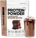 Temiz Basit Yemekler Whey Protein Tozu, Çikolata Brownie Batter Flavor Doğal olarak Tatlıladı,% 100 Grass Fed Protein Tozu Digestive Enzymes & No Yapay Malzemeler, Gluten Free, 30 Servisler