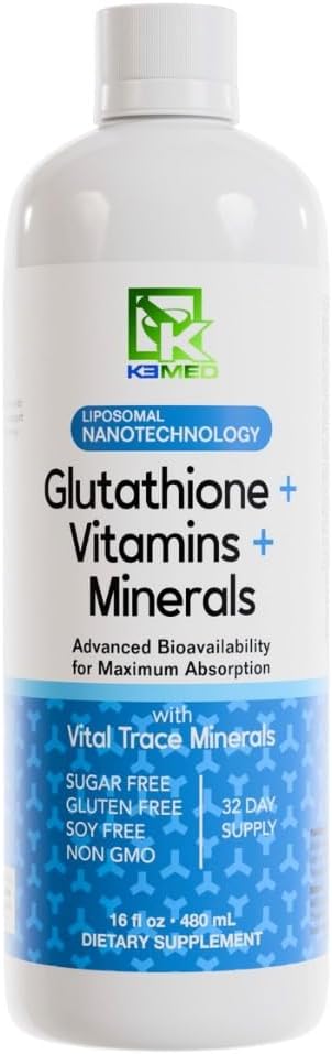 Nanonutrition Glutathione + Vitamins + Mineraller | Liposomal Nanoteknoloji | 100% Doğal Malzemeler | 16 Fl. Oz. | 32 Hizmet