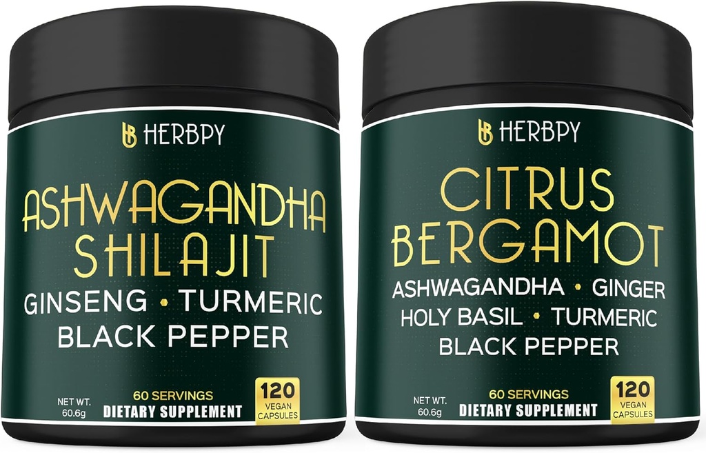 Sche 5in1 Ashwagandha Shilajit & 6in1 Citrus Bergamot Supplements