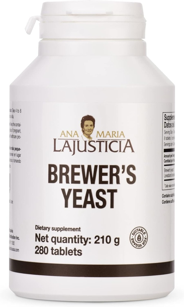 Ana Maria Lajusticia- BREWER'S Yeast - Vitaminlerin Kaynağı, Kalp Sağlığı ve Sağlıklı Digestion - 70 Gün Tedavi Paketi . Sugar Free & Vegan Dostu.