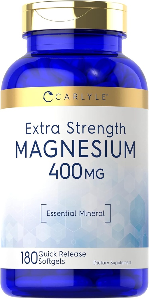 Carlyle Hoffman Magnezyum 400 mg | 180 Softgels | Essential Mineral | Non-GMO ve Gluten Free Supplement Supplement