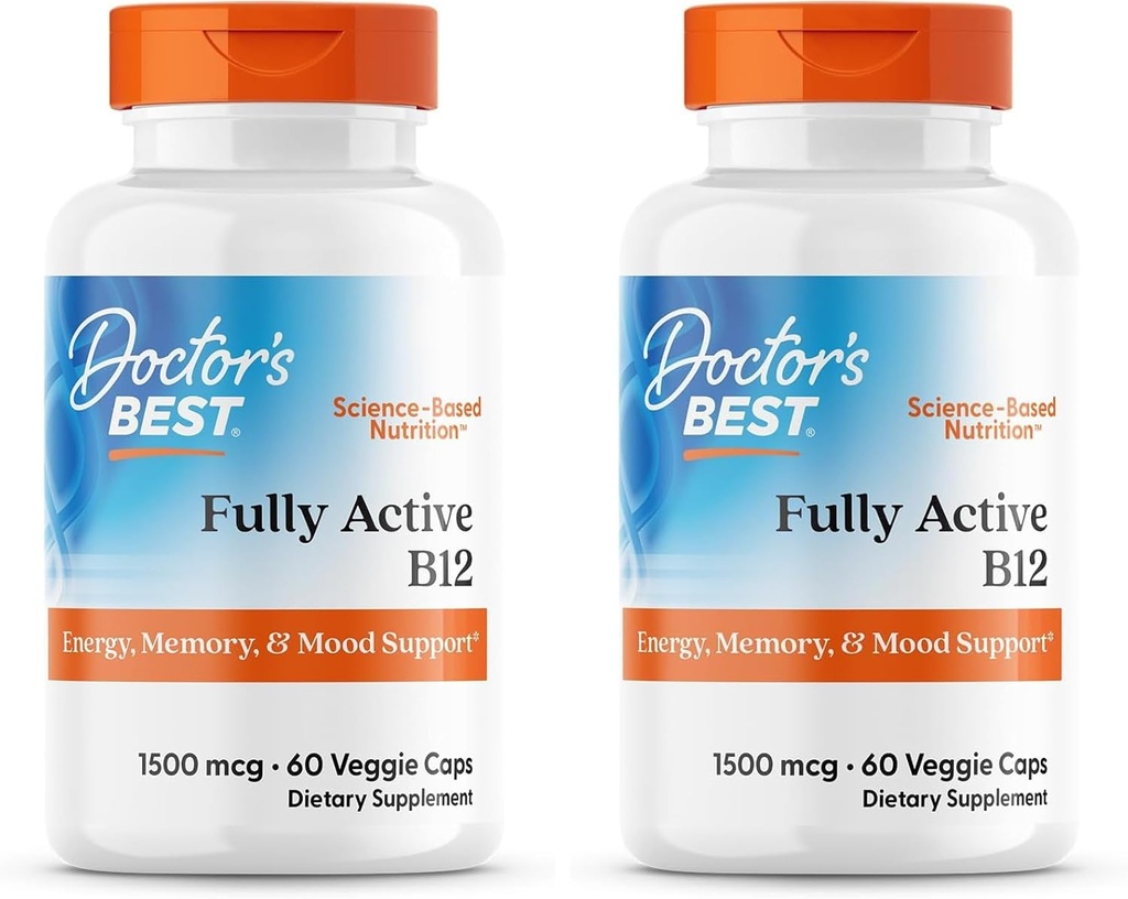 Doktor'un BEST Tam Active B12 1500 mcg, Non-GMO, Vegan, Gluten Free, Supports Health Memory, Mood and Circulation, Count 60 (Pack of 2)
