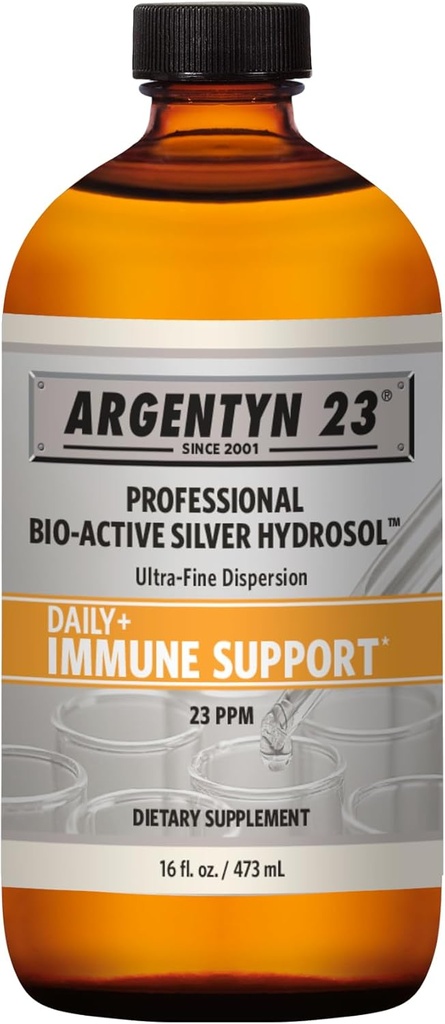 Argentyn 23 Profesyonel Immune Support - Colloidal Silver, Bio-Active Silver Hydrosol, 23 ppm, Liquid Twist Top, 16 Fl Oz (473 mL)