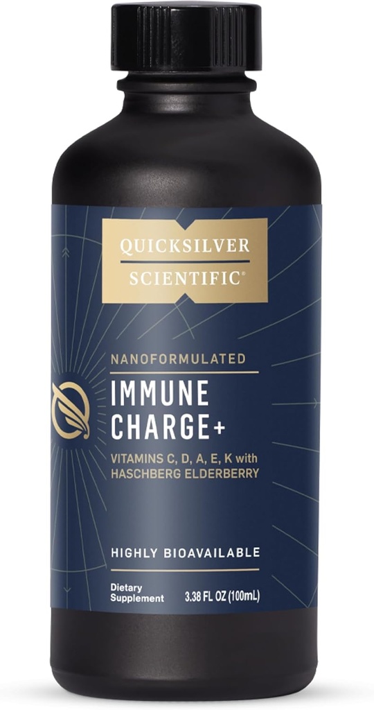 Quicksilver Scientific Immune Charge+ - Elderberry με 10. 000 IU Βιταμίνης D3, 25. 000 Βιταμίνης A, C, E, K1 & K2 για την Ανοσολογική Υγεία & Υποστήριξη Πνεύμονα (100ml)