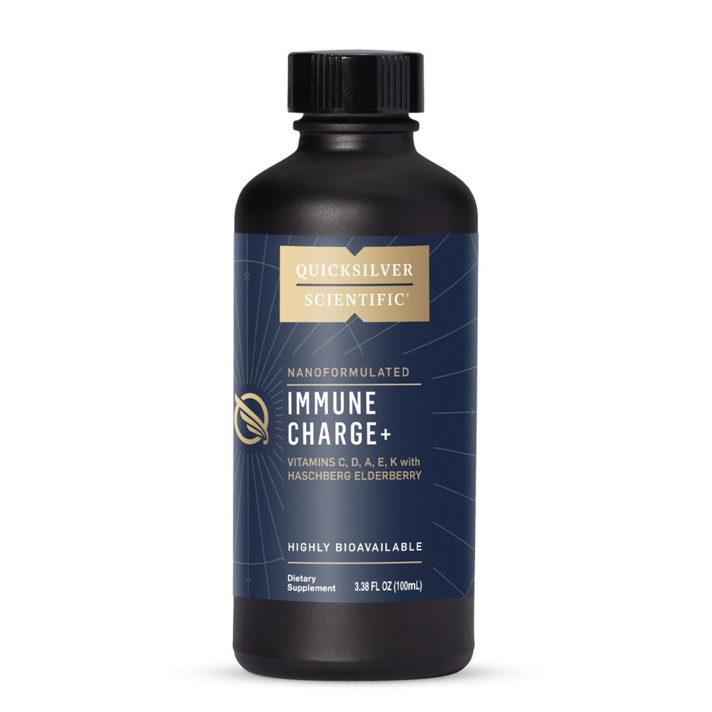 Quicksilver Scientific Immune Charge+ - Elderberry με 10. 000 IU Βιταμίνης D3, 25. 000 Βιταμίνης A, C, E, K1 & K2 για την Ανοσολογική Υγεία & Υποστήριξη Πνεύμονα (100ml)