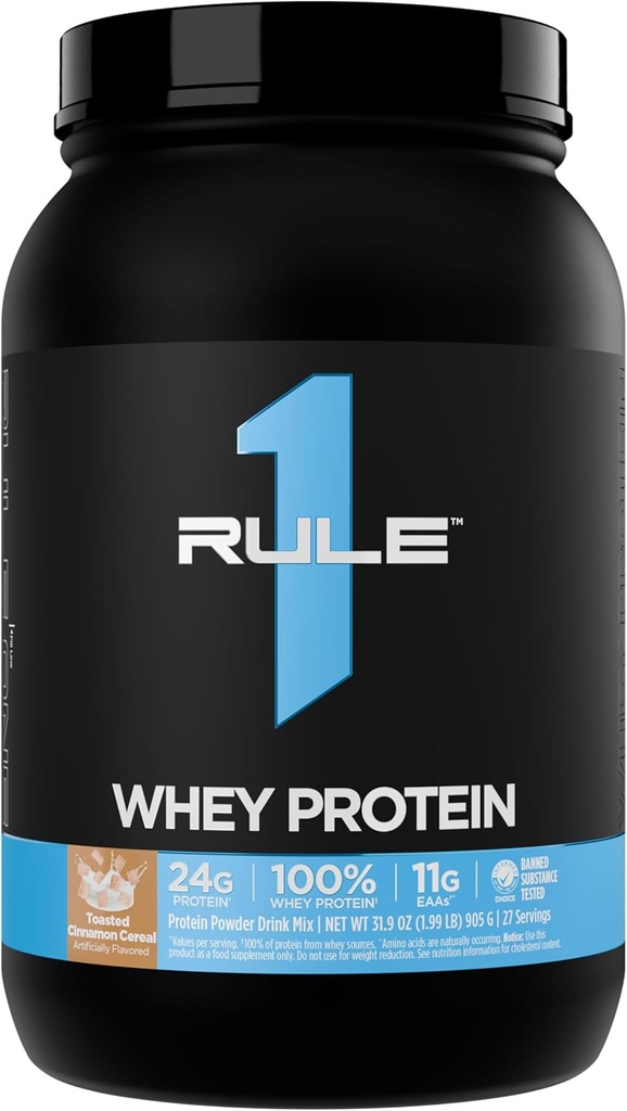 Kural 1 Whey proteini - All-Whey Kaynaklarından alınan proteinler Doğal Occurring EAAs & BCAAs for Workout Recovery or Anytime Use (2 Pounds*, Tosted Cinnamon Cereal)