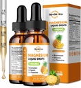 2 Pack Magnezyum Glycinate Liquid Drops, 1000 mg of Magnezyum Kompleksi Uyku, Nerve, Enerji, Kas, Bone, Calm & Digestion, High Abxia, 2 Fl Oz, Pineapple Flavor