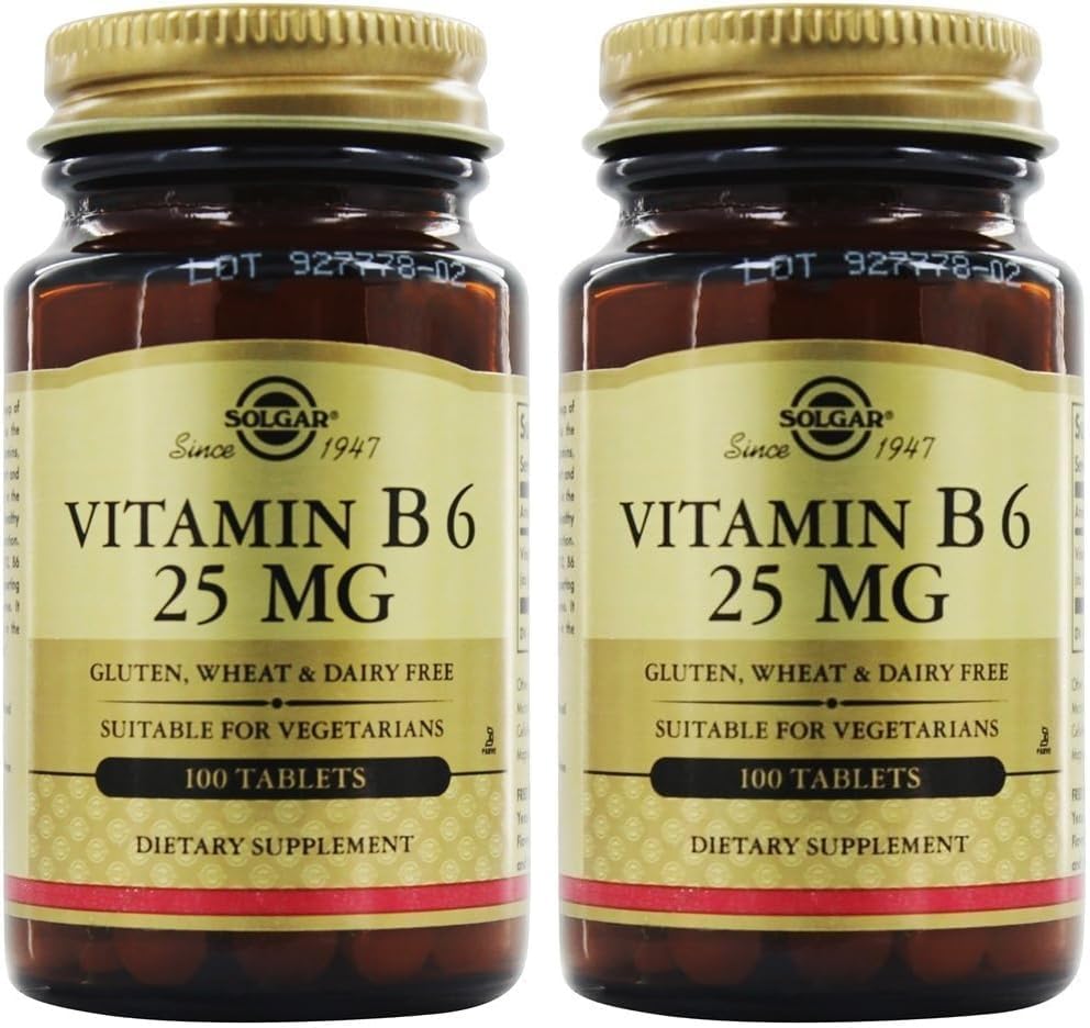 SOLGAR Vitamin B6 25 Mg, 100 Tablet, 100 Kont (24'ün paketi)
