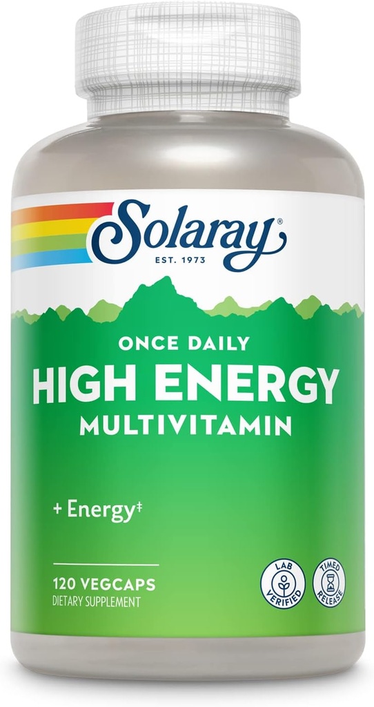 SOLARAY High Energy Multivitamin | Daily, Timed-Release Formula | Tüm Yiyecek & Herb Base | Non-GMO