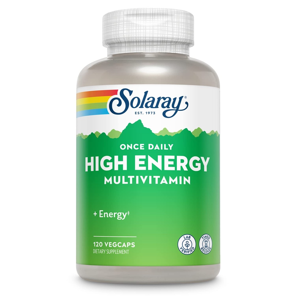 SOLARAY High Energy Multivitamin | Daily, Timed-Release Formula | Tüm Yiyecek & Herb Base | Non-GMO