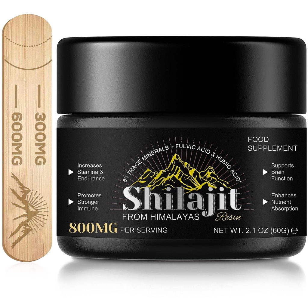 Shilajit Pure Himalayanwear,Pure Shilajit with 85+ Trace Minerals & Fulvic Acid for Energy and Immune of Men and Women 2.1 OZ (4 Ay Supply)