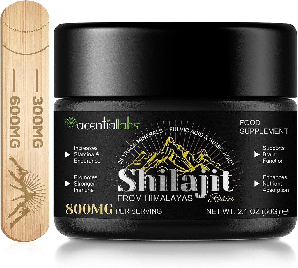 Shilajit Pure Himalayanwear,Pure Shilajit with 85+ Trace Minerals & Fulvic Acid for Energy and Immune of Men and Women 2.1 OZ (4 Ay Supply)