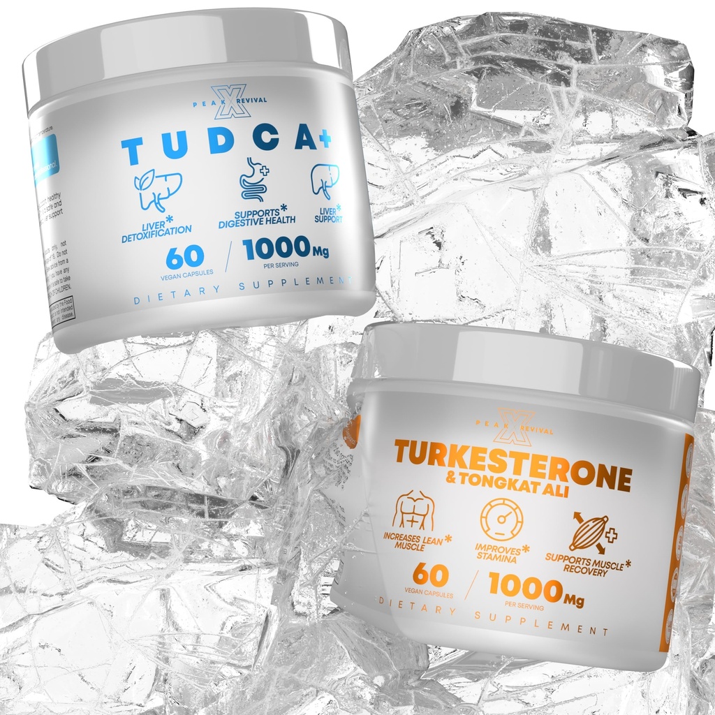 TUDCA+ 1000 mg Bile Salt Supplement for Liver Support + Turkesterone & Tongkat Ali 1000 mg Stamina (60 Capsules) artırmak