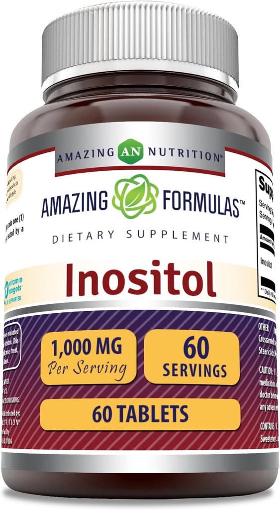 Amazing Formulas Inositol 1000 mg Supplement | Tabletler | Non-GMO | Gluten-Free | Made in USA (1 Pack, 60 Count)
