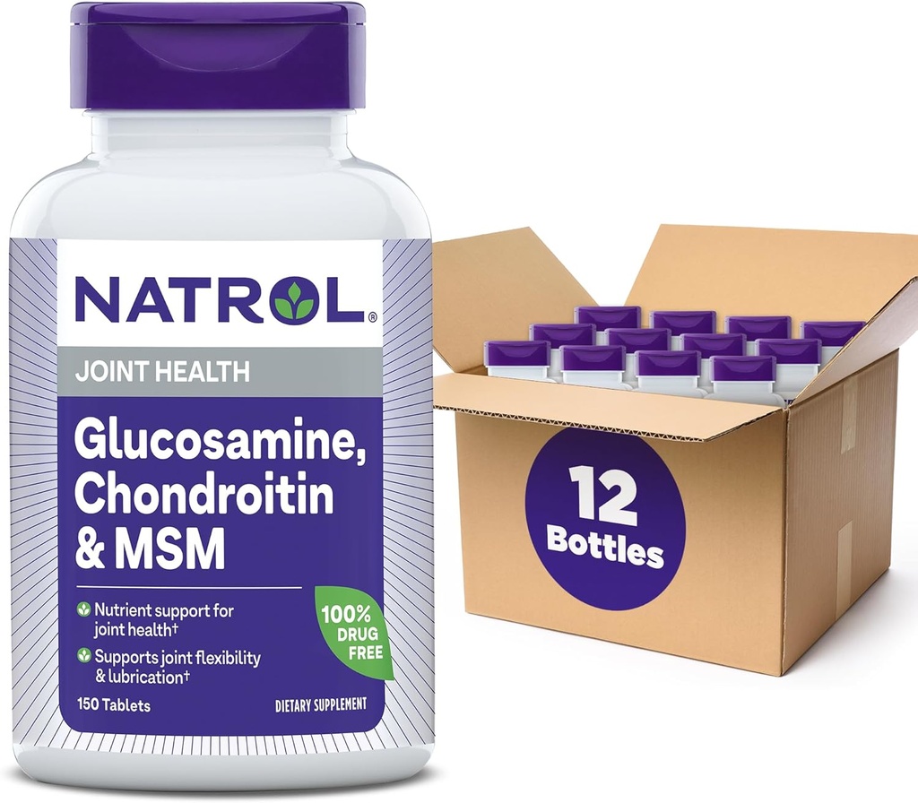 Natrol Glucosamine Chondroitin ve MSM Tabletleri, 150-Count (Pack of 12