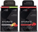 Sports Research Hydrate Electrolytes Combo Pack - Χωρίς ζάχαρη & Φυσικά Γεύση με Βιταμίνες, Ορυκτά και Νερό καρύδας - Υποστηρίζει Ενυδάτωση - 32 Πακέτα - Τσέρι Ρόδι
