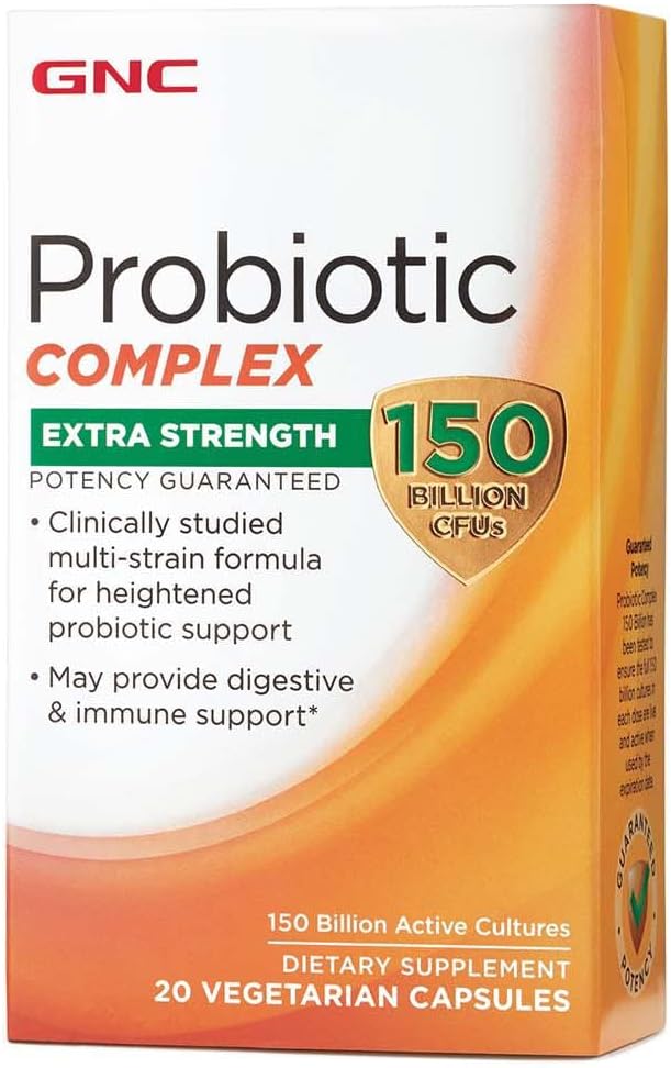 GNC Probiyotik Kompleksi 150 Milyar CFUs, 20 Capsules, Daily Probiyotik Destek
