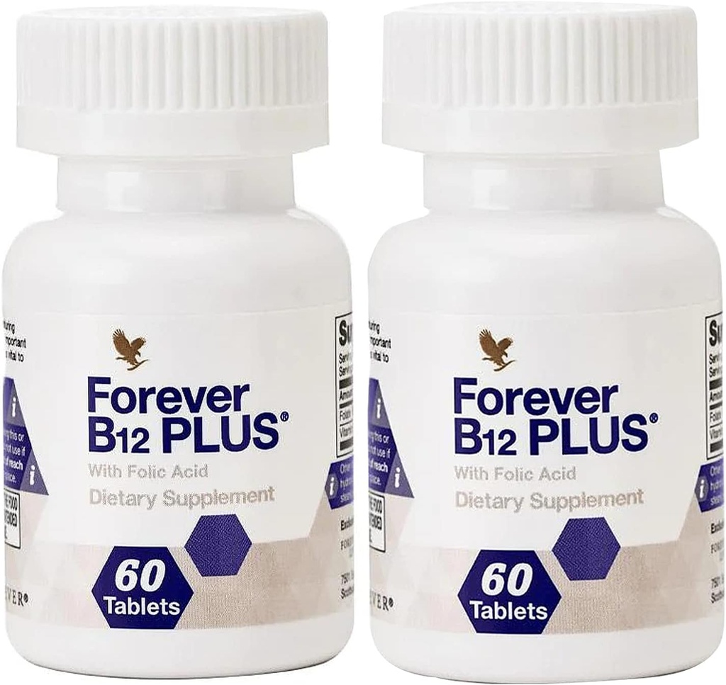 Forever Living - B12 Plus - Essential B Vitamins for Energy, Immune Support and Red Blood Cell Health - Vegan, Vegetarian and Gluten-Free - 120 Tablets