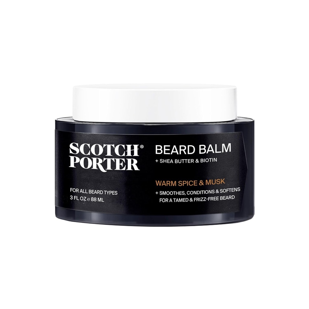 Scotch Porter koşuling Beard Balm – Smooth, Shape, Moisturize & Soften Coarse, Kuru Yüz Saç Bir Fuller/Sağlıklı-Baking Beard – Original Scent, 3 oz. Jar Jar