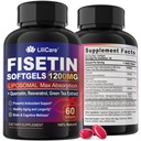 Fisetin Supplement - Liposomal Super Abxia% 98 Saf 1200 mg with Quercetin, Resveratrol, Green Tea Extract for Health Aging & Longevity, Skin Health, Brain & Antioksi - 60 Softgels