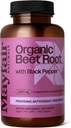 USDA Organic Beet Root with Black Pepper, 1350mg Organic Beet Root Powder, Dietary Supplement, 120 Tablets