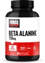 FORCE FACTOR Beta Alanine Κάψουλες, Beta-Alanine συμπλήρωμα αντοχής για την ενίσχυση της απόδοσης & μείωση της κόπωσης, κλινική δόση, Premium ποιότητα, Vegan, μη ΓΤΟ, 120 κάψουλες