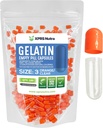 XPRS Nutra Boyutu 3 Boş Kapsüller - 100 Kont Boş Gelatin Capsules - Pills DIY Capsule - Pure Bovine Pill Gel Caps Do-It- Yourself Vitamins and Supplements (Orange/Clear)