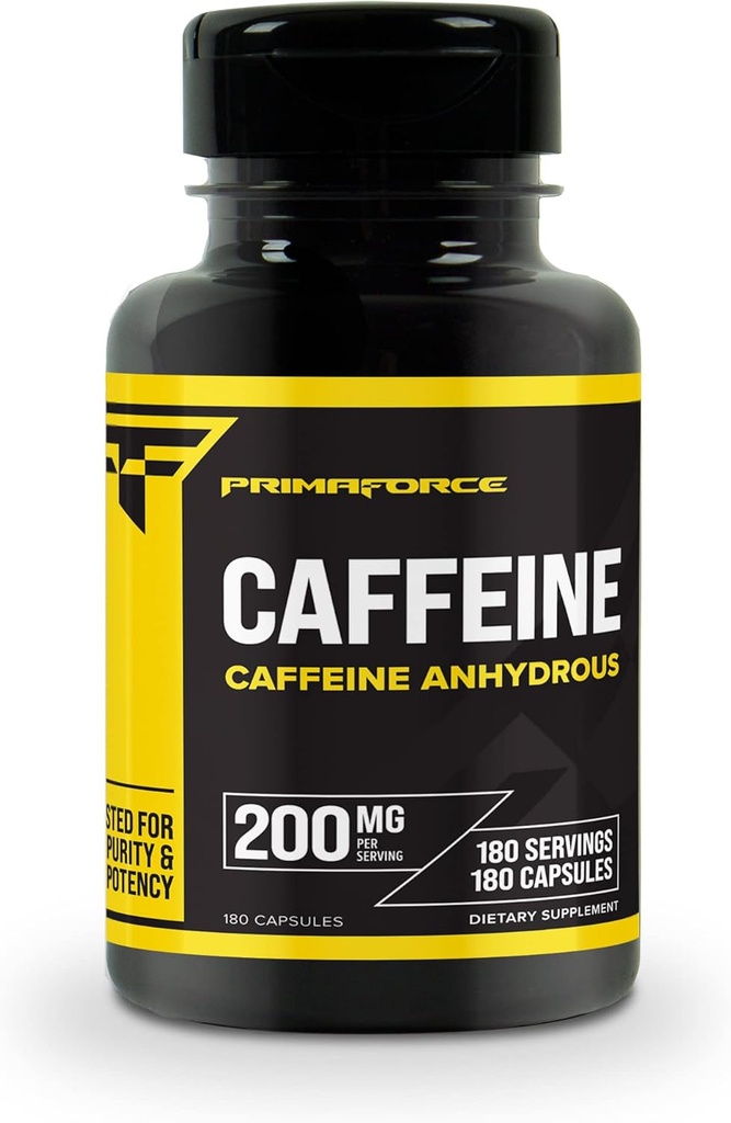 Primaforce Caffeine Pills 200 mg, 180 Capsules