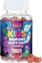 Παιδική Ανοσοποιητική Υποστήριξη Gummies συμπλήρωμα - Καθημερινή Παιδιά Βιταμίνες C, ψευδάργυρος & εχινάκεια - Gummy για τα παιδιά Υποστήριξη Ανοσίας, Ηλικίες 4 και πάνω, Φυσικό μούρο Γεύση, μη-GMO, Χωρίς γλουτένη & Vegan - 120 Gummies