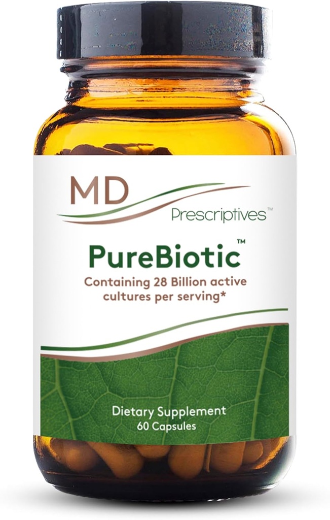 MD Prescriptives - PureBiotic - Probiyotik Diyetary Supplement for Digestive & Gut Health - 60 Capsules