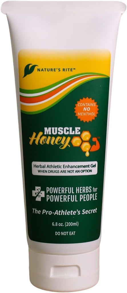 Nature's Rite Muscle Honey, 6.8 oz. (200 mL), All- Natural Herbal Gel, Sports & Athletic Aid, WADA & NCAA Compliantantant
