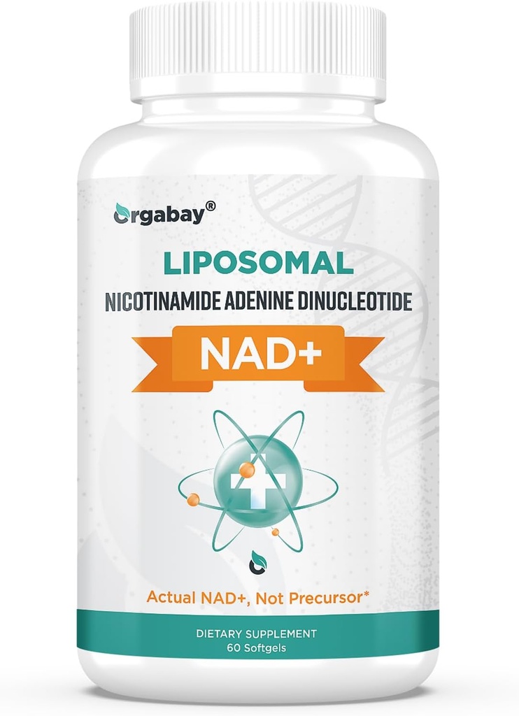 Yagabay Liposomal NAD+ 500 mg, Yüksek Aborpsiyon, TMG 250 mg ile NAD+'yı güçlendirin, Actual NAD Plus Nicotinamid Riboside'dan daha verimli, Destek Hücreleri Enerji, Sağlıklı Ağlama | 60 Softgels