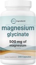 Magnezyum Glycinate 500 mg, 240 Capsules | 100% Chelated for Max Abors | Sleep, Muscle, Heart & Nerve Health | Non-GMO