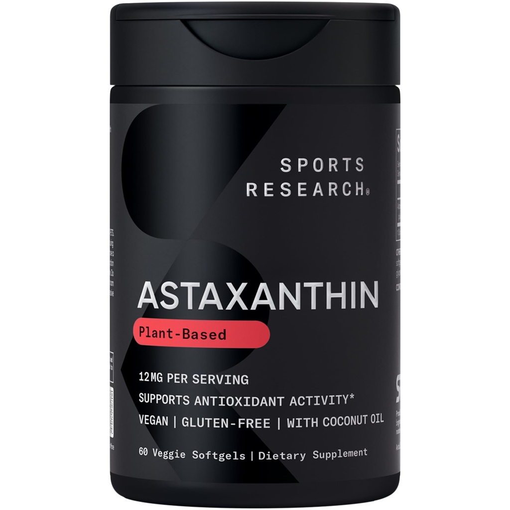 Spor Araştırması Triple Strength Vegan Astaxanthin Supplement Algae - Plant Based Softgels for Antioxy Activity, Skin & Eye Health - Non-GMO  Onaylandı, Coconut Oil - 12mg, 60 Count