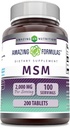 Amazing Formulas MSM (Methylsulfonylmethane) Tamam | 1000 Mg Per | 200 Tablet | Non-GMO | Gluten Free | Made in USA