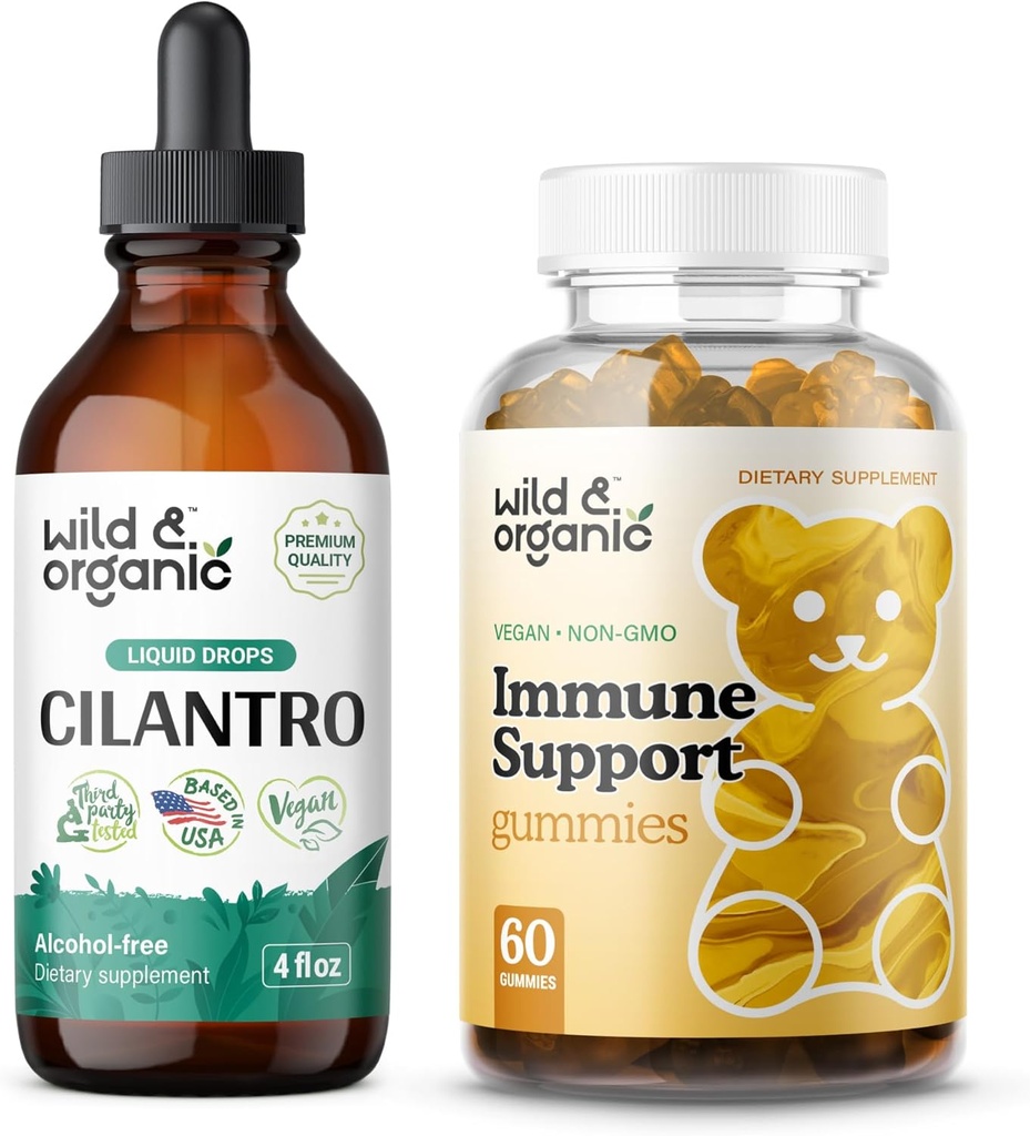 Wild & Organic Cilantro Tincture 4 fl oz & Immune Support Gummies