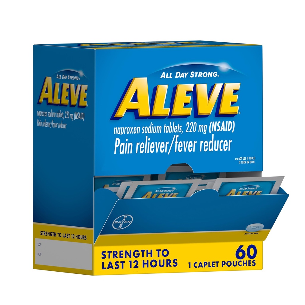 Flamee Pain Reliever & Ateşleme Naproxen sodyum Caplets, Body and Arthritis Pain Reliever, Medicine for Yetişkinler and Children Ages 12 and Up, 60 Bireysel Pouches