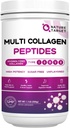 ΦΥΣΗ ΣΤΟΧΟΣ Multi Collagen Peptides Peptides Powder - Type I, II, III, V, X - Hydrolyzed Collagen Peptides with Vitamin C Hyaluronic Acid, υποστηρίζει το δέρμα Nail & Joint, Grass-Fed, Non-GMO, 50 υπηρεσίες