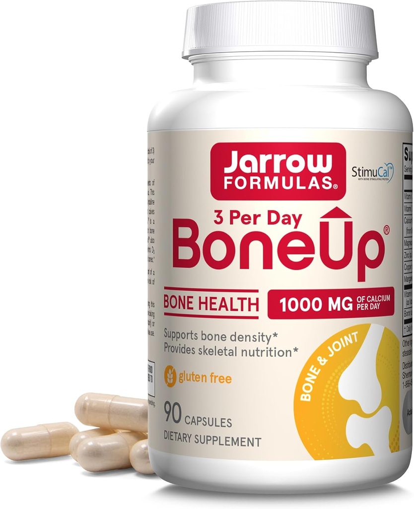 Jarrow Formulas BoneUp Üç Gün Kemik Yoğunluğu ve Skeletal Beslenme için, D3, K2 ( MK-7) ve Kalsiyum, 90 Capsules, 30 Day Supply Supply