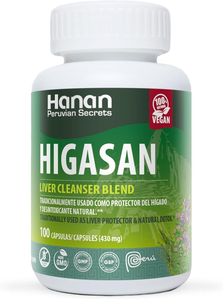 Hanan Higasan Liver Cleanser Mix | 100 Capsules | Doğal İş Sağlığı ve Sağlıklı Kolesterol Seviyeleri (2 Paket)