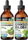 BIO KRAUTER Ashwagandha Βάμμα 4 Fl. Oz. & Ginkgo Biloba Βάμμα 4 Fl. Oz.