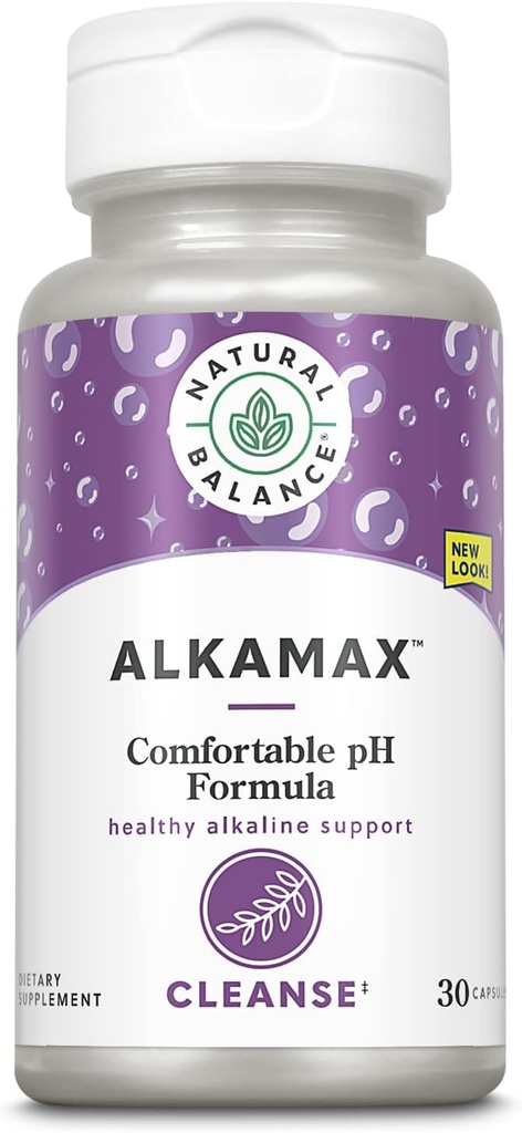 Doğal Denge AlkaMax Capsules | pH ATM w/Calcium, Magnezyum ve Magnezyum Potasyum | Asitity Yardım | 30 CT