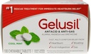Gelusil Antacid & Anti Gas Tabletleri Heartburn Relief, Acid Reflux, Bloating and Gas, Cool Mint - 100ct F