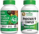 Botanic Choice Mega Fruits and Veggies Blend (60 Capsules) + Prostate 9 Complex (30 Softgels) Bundle - Energy Balance & Superfood Supplement + Urinary Flow & Cellular Health