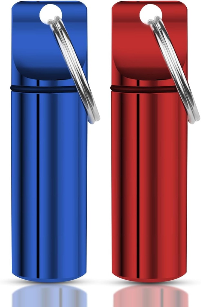 Gıda Pilleçleri - Sualtı Seyahat Pill Organize Pill Konteyner Tabletler, Capsules - Seyahat Dostu Pill Case for Purse Mini Pill Case (Red and Blue)
